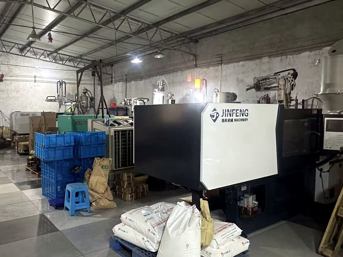Injection molding equipment in a partner production environment.